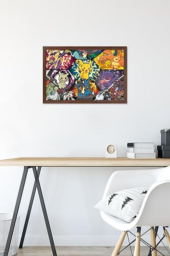 Vista 27 de Trends International Pokémon: Battle Art - Póster de pared grupal, 34 pulgadas de largo x 22.4 pulgadas, versión enmarcada en plata Versión