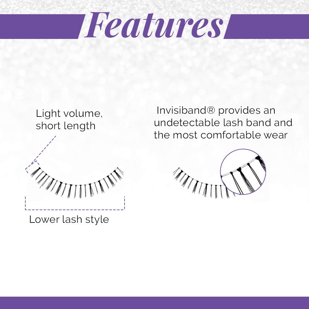 Ardell False Eyelashes Glamour Strip Lashes 112 Black (Lower Lash) 4 Pack