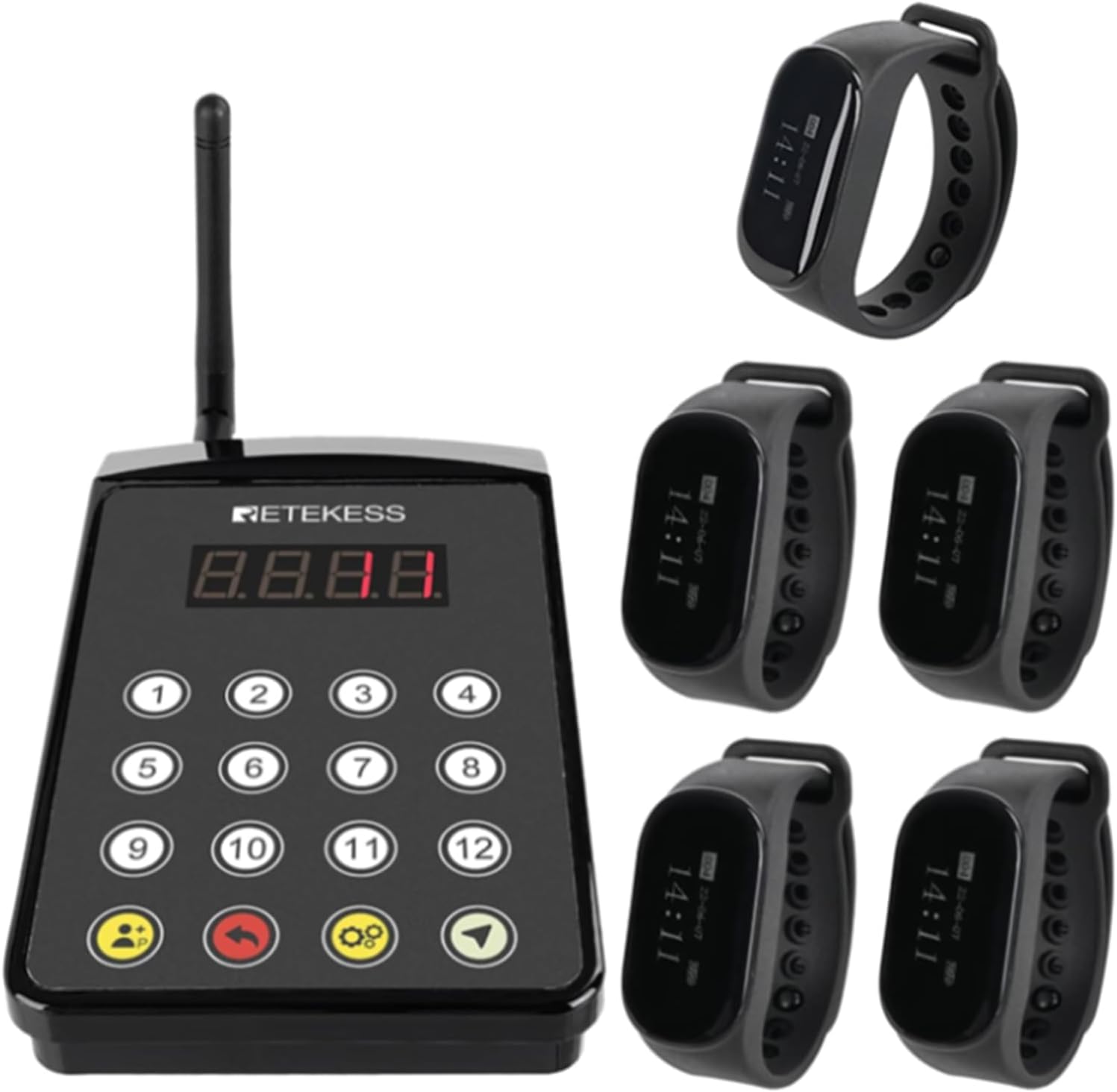 TD154 Restaurant Pager,Kitchen Waiter Calling System,Pagers and Beepers,Chef Press a Button to Buzzer Waiter to Pick up Dishes,48h Standby,for Restaurant Kitchen Hotel