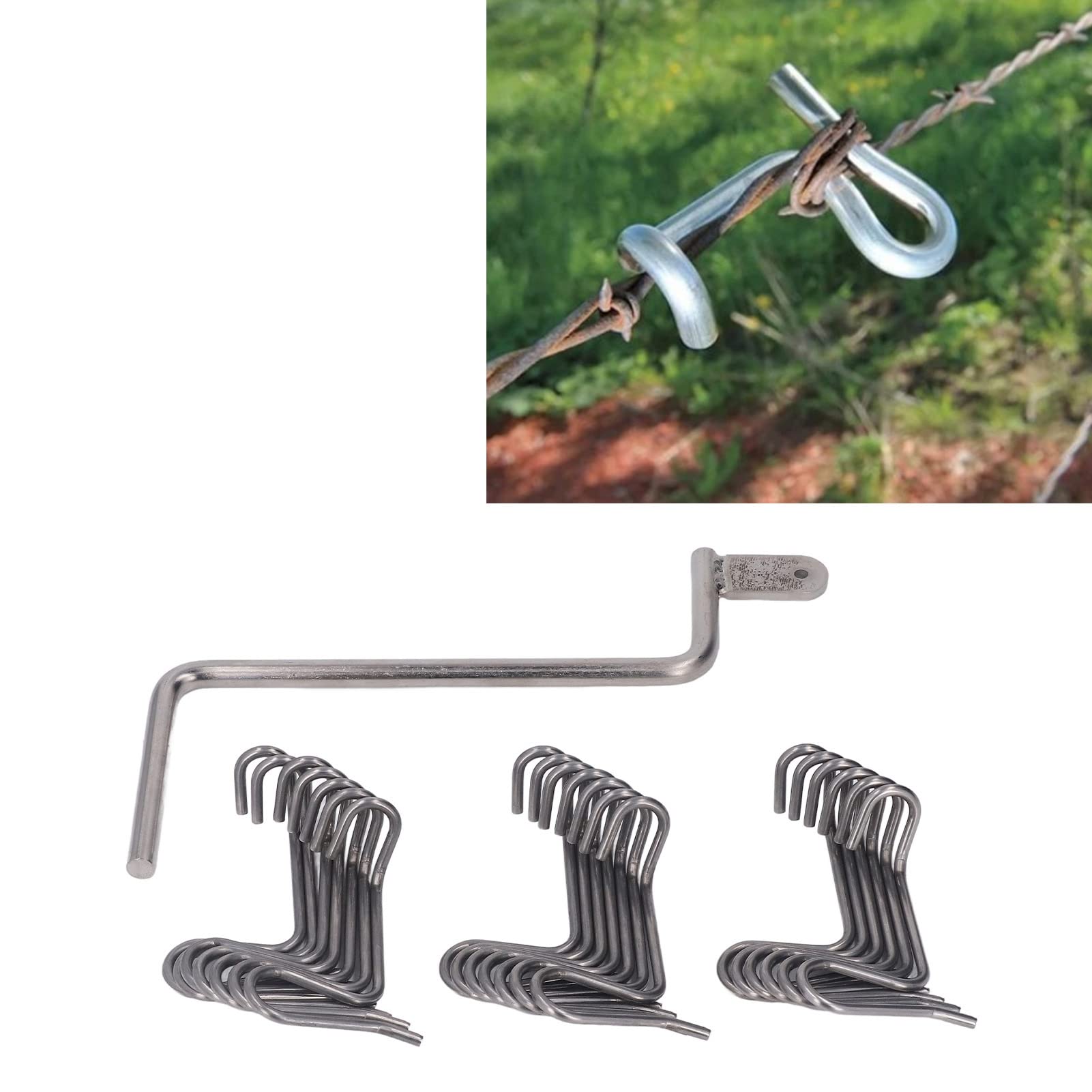 Lot De 20 Outils De Tension De Fil De Clôture Pour Ferme De Jardin, Tendeur De Fil Avec Poignée De Serrage Pour Fixer la Clôture En Acier De Jardin, Ardillons Durables Pour Fil