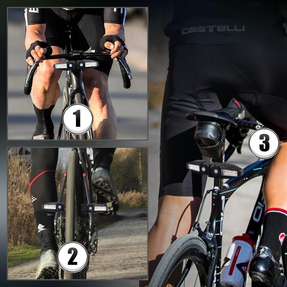 Feu Arriere Velo avec Clignotant Ultra-Lumineux à Projection, 5 Modes-Alarme sans Fil à Corne Clignotant Vélo 30 LED IPX4 Imperméable Rechargeable par USB Lumiere Velo Avant et Arriere