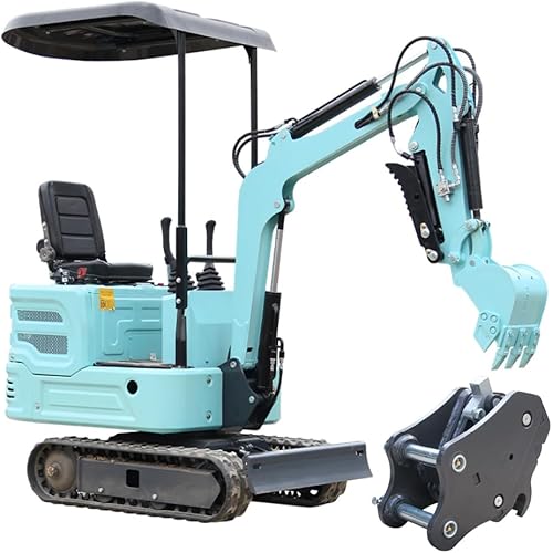 Mini Tracked Excavator Compact Machine，1.4 Ton Hydraulic thumb Digger with Kubota Disel Engine,with Quick Change Hitch Coupler Attachment