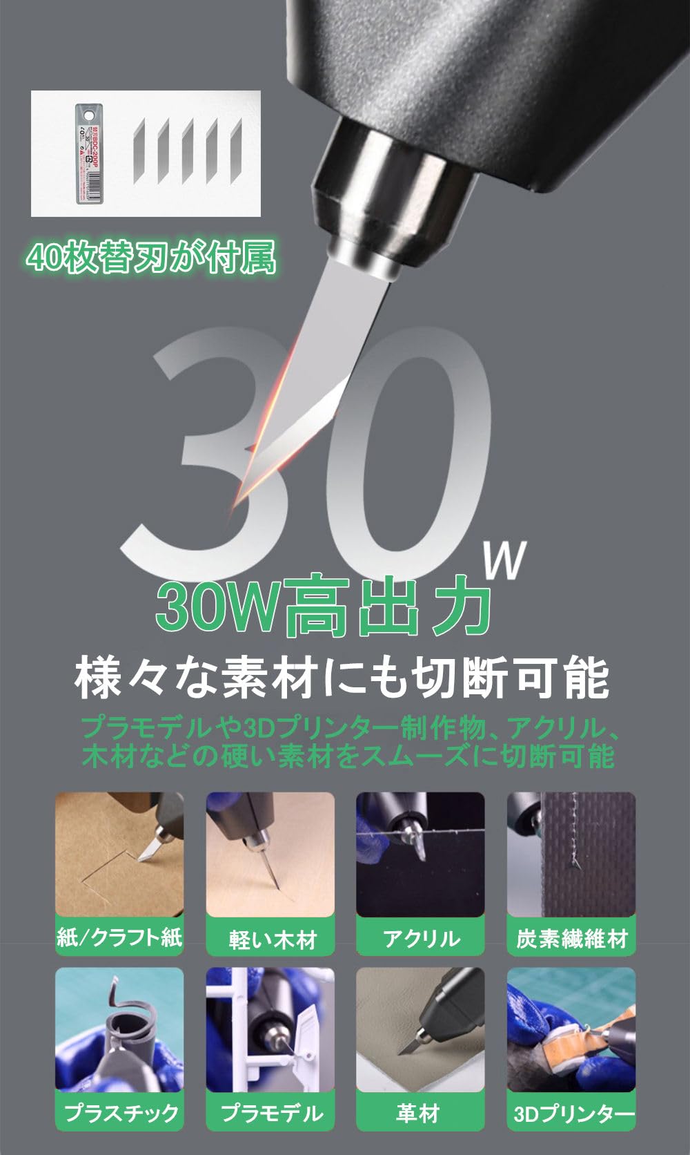Amazon | 超音波カッター USB給電式 30W高出力 手持ち式 40kHz 超音波