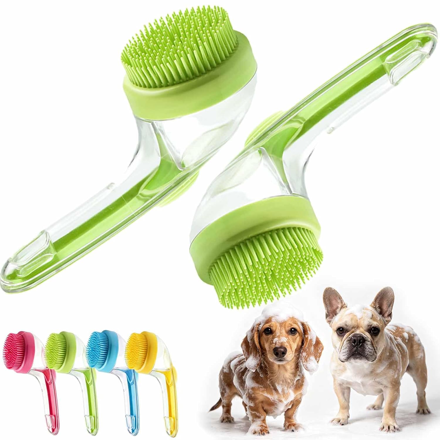 Dachshund Bathing Brush, French Bulldog Bathing Brush,Green:1