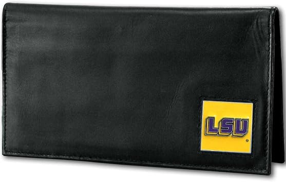 NCAA Siskiyou Sports Fan Shop LSU Tigers Deluxe Leather Checkbook Cover One Size Black