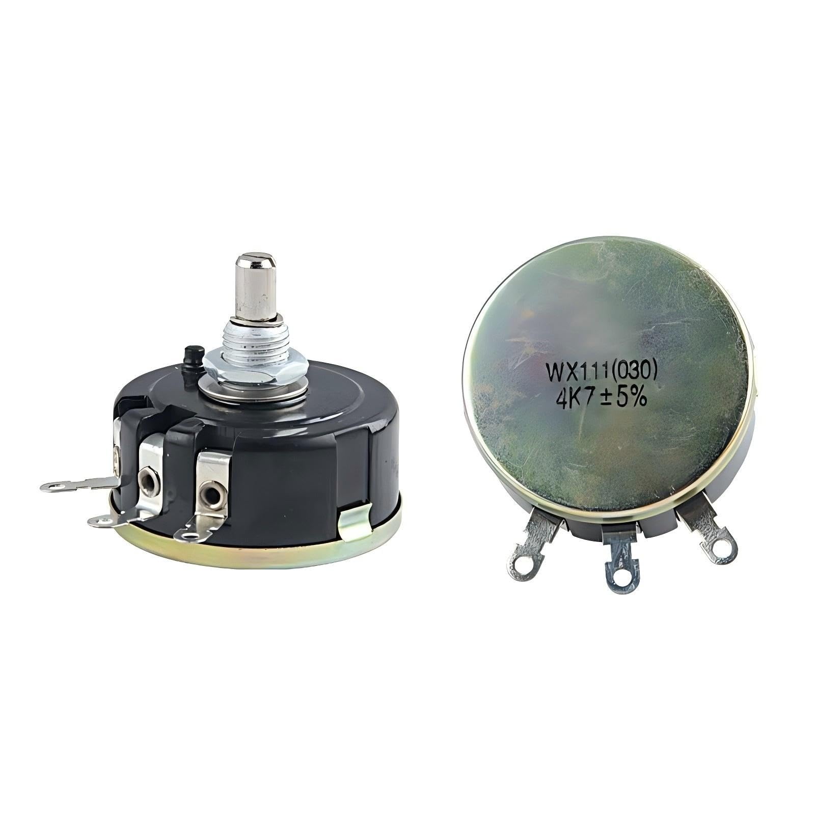 potenziometro a filo avvolto, Potenziometro a filo avvolto WX111 5 W, resistenza 22-47 K, tolleranza ± 5%, nero, modello WX111-1 pz