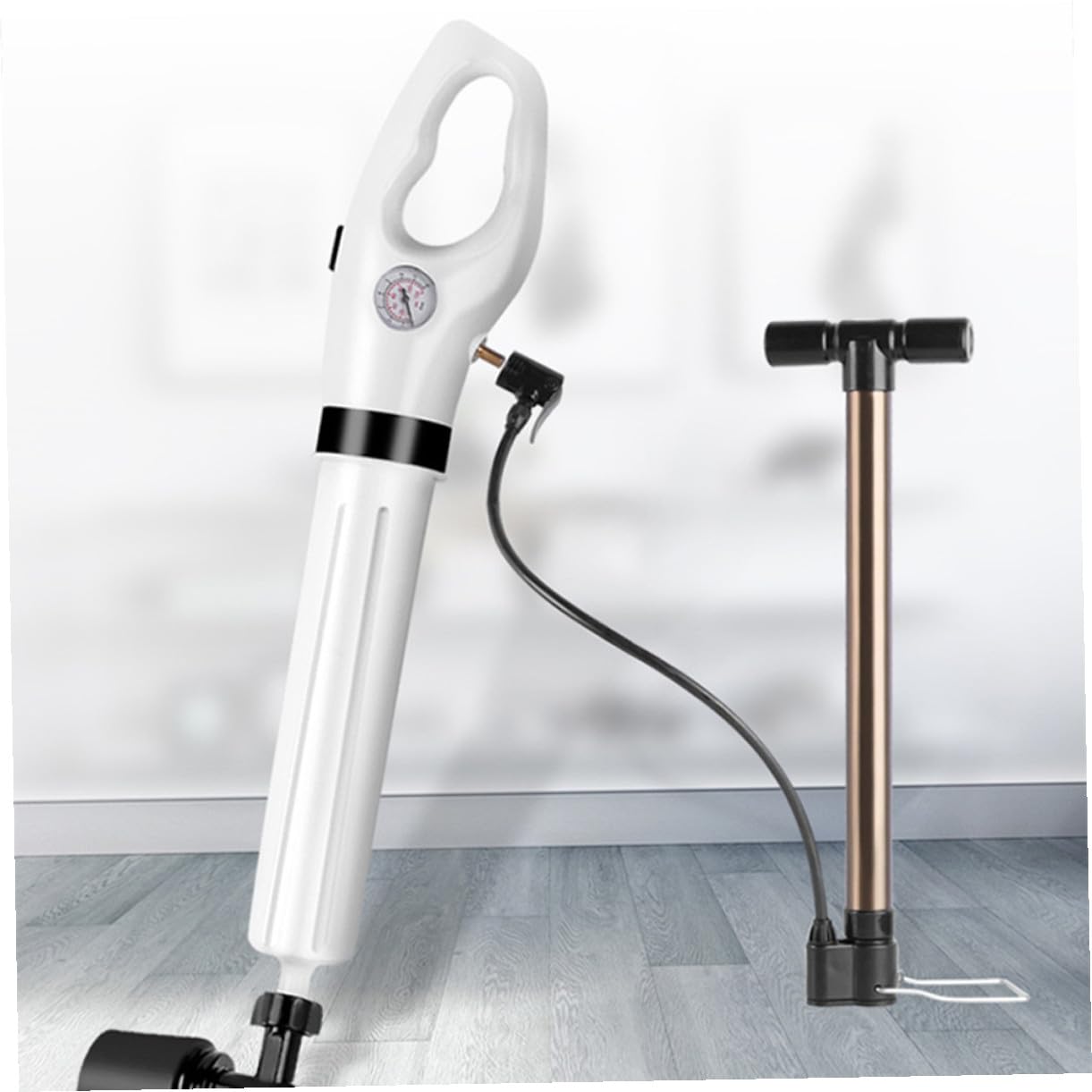 Lurrose Ventouse de Vidange Déboucheur Toilettes Blanc Flexible Piston Puissant pour Canalisations Sanitaires, Usage Domestique, Entretien Rapide