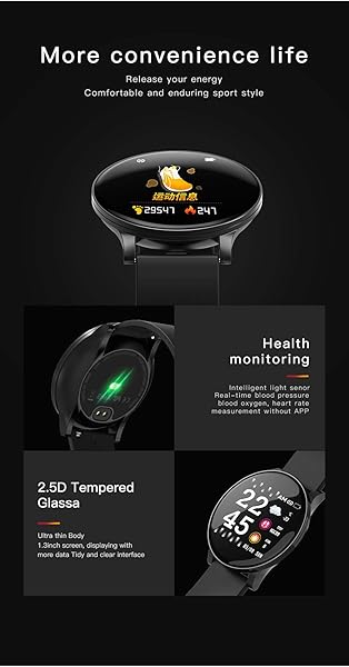ZGNB Orologio Intelligente da Uomo E da Donna W8 W8 Circular Sports Impermeabile Smartwatch Fitness Tracker Frequenza Cardiaca Pressione Sanguigna Smart Orologio per Android iOSF