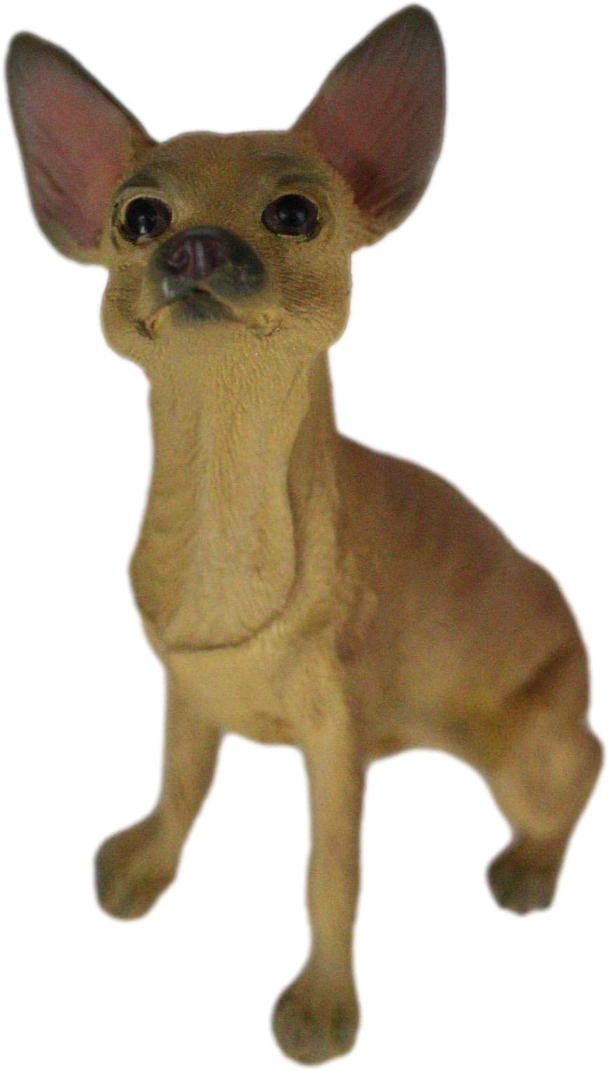 Ebros Gift Sitting Lifelike Adorable Shorthair Tan Chihuahua Puppy Dog Figurine Realistic Picante Taco Pup Pet Pal Dogs Memorial Pedigree Breed Collectible Resin Decor