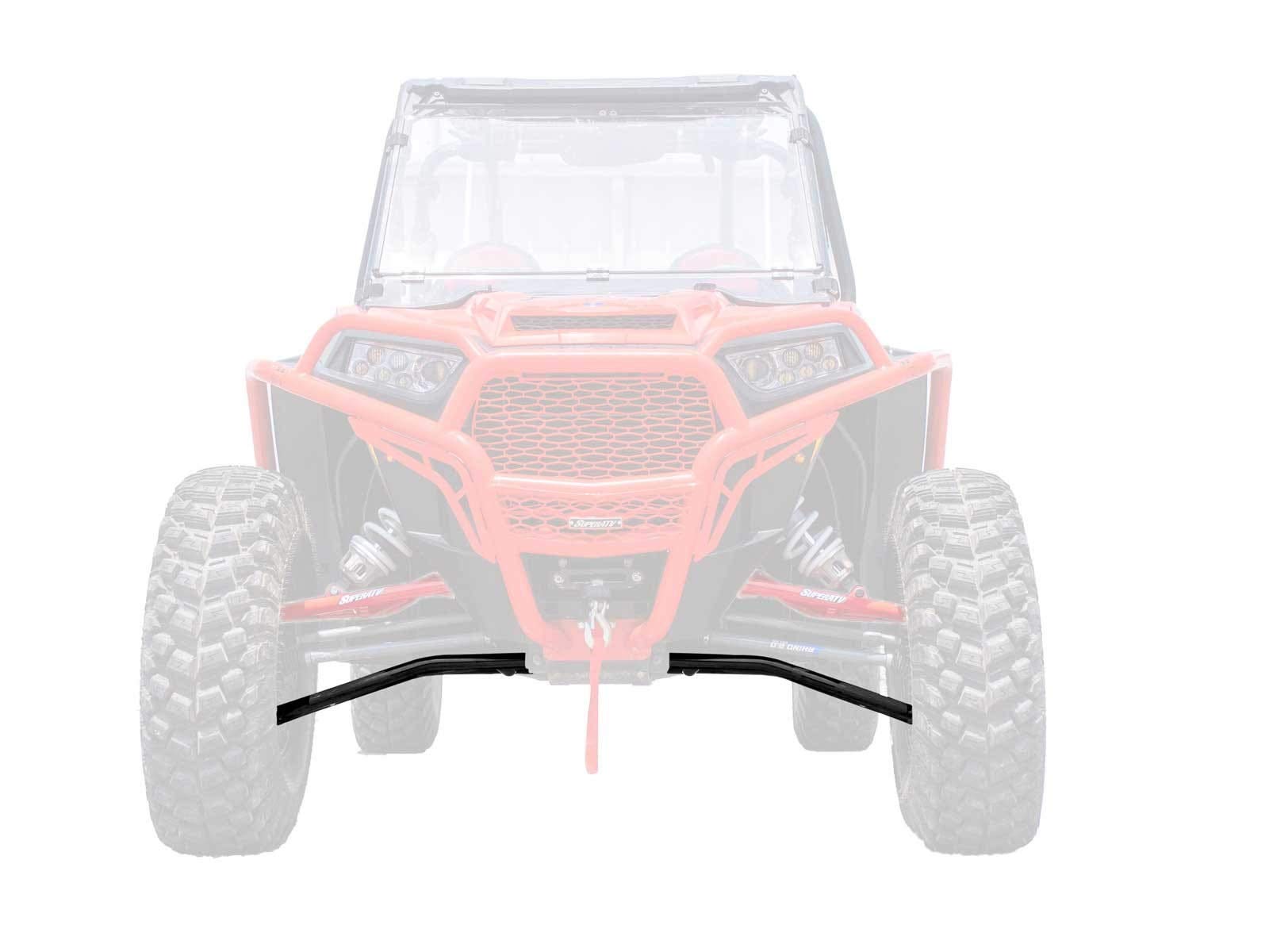 SuperATV Heavy Duty High Clearance Lower Front A Arms for 2016-2021 Polaris RZR XP Turbo/XP 4 Turbo - Black - Includes Super Duty 300M Ball Joints -