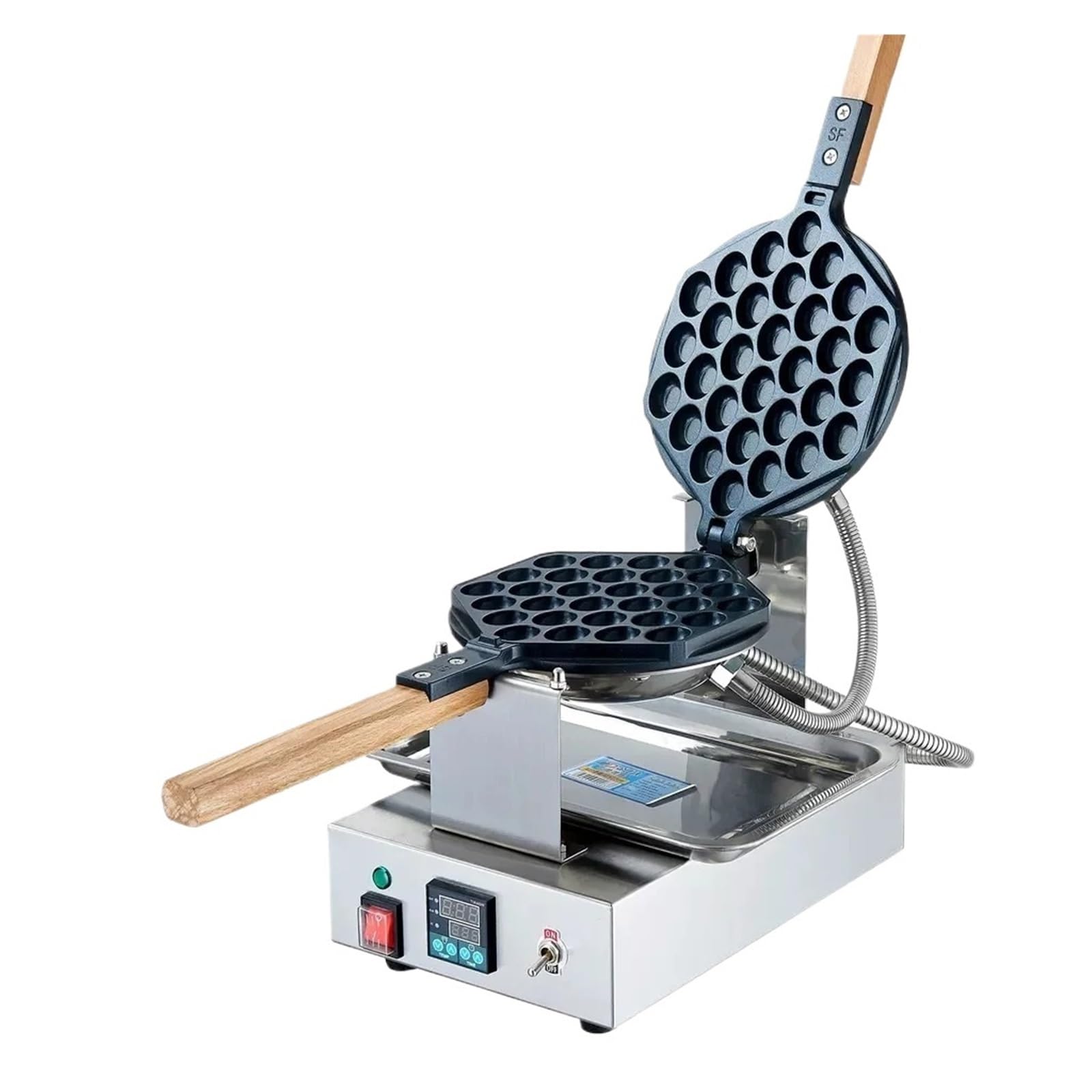 Macchina For Waffle A Bolle Rotante Elettrica Antiaderente Commerciale For La Cottura Di All'uovo Distribuzione Uniforme Del Calore