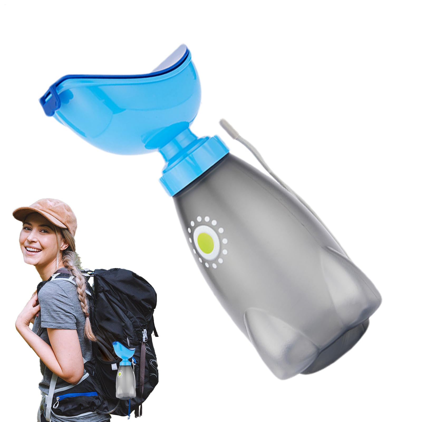 Urinal Bottle Unisex | 600ml Spill Proof Female Wee Pee Bottles with Lid and Funnel | Toliet Urinal for Men and Women | Urination Device Ergonomic Design High Capacity for Outdoor Car Travel