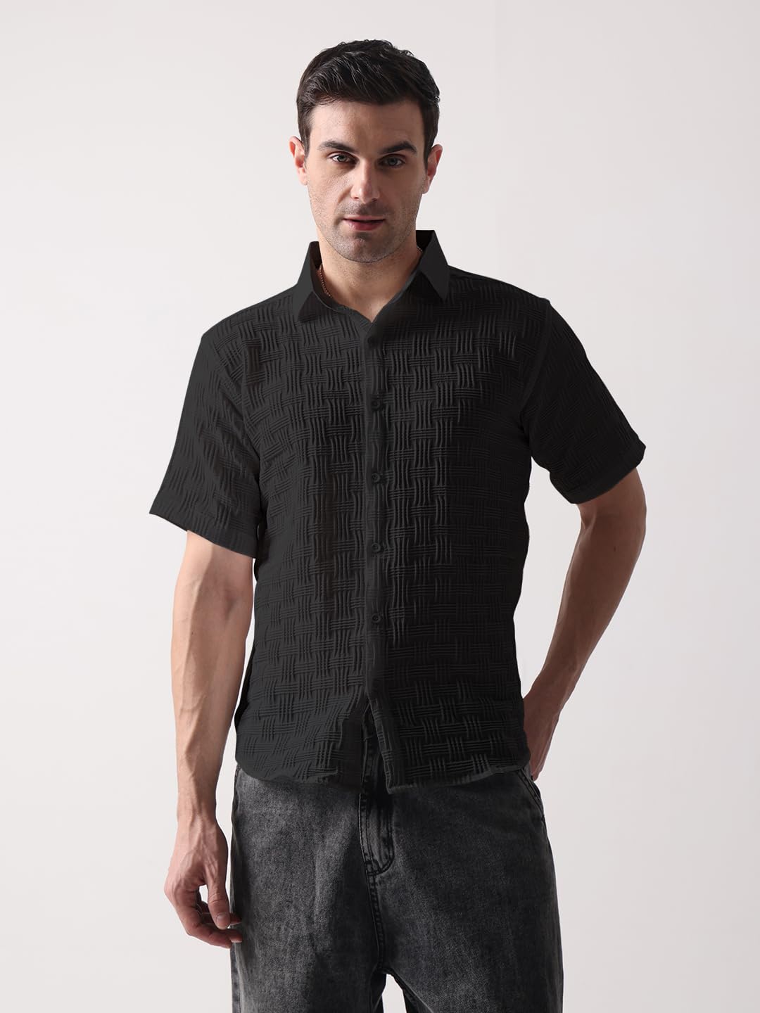 Leriya Fashion Camicia Uomo Regular Fit Cotone