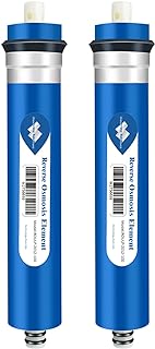 Membrane Solutions 100 GPD RO Membrane, Reverse Osmosis Membrane, RO Membrane Replacement, Reverse Osmosis Filter Replacement for Under Sink Home Drinking RO Water Purifier System (2 PACK)