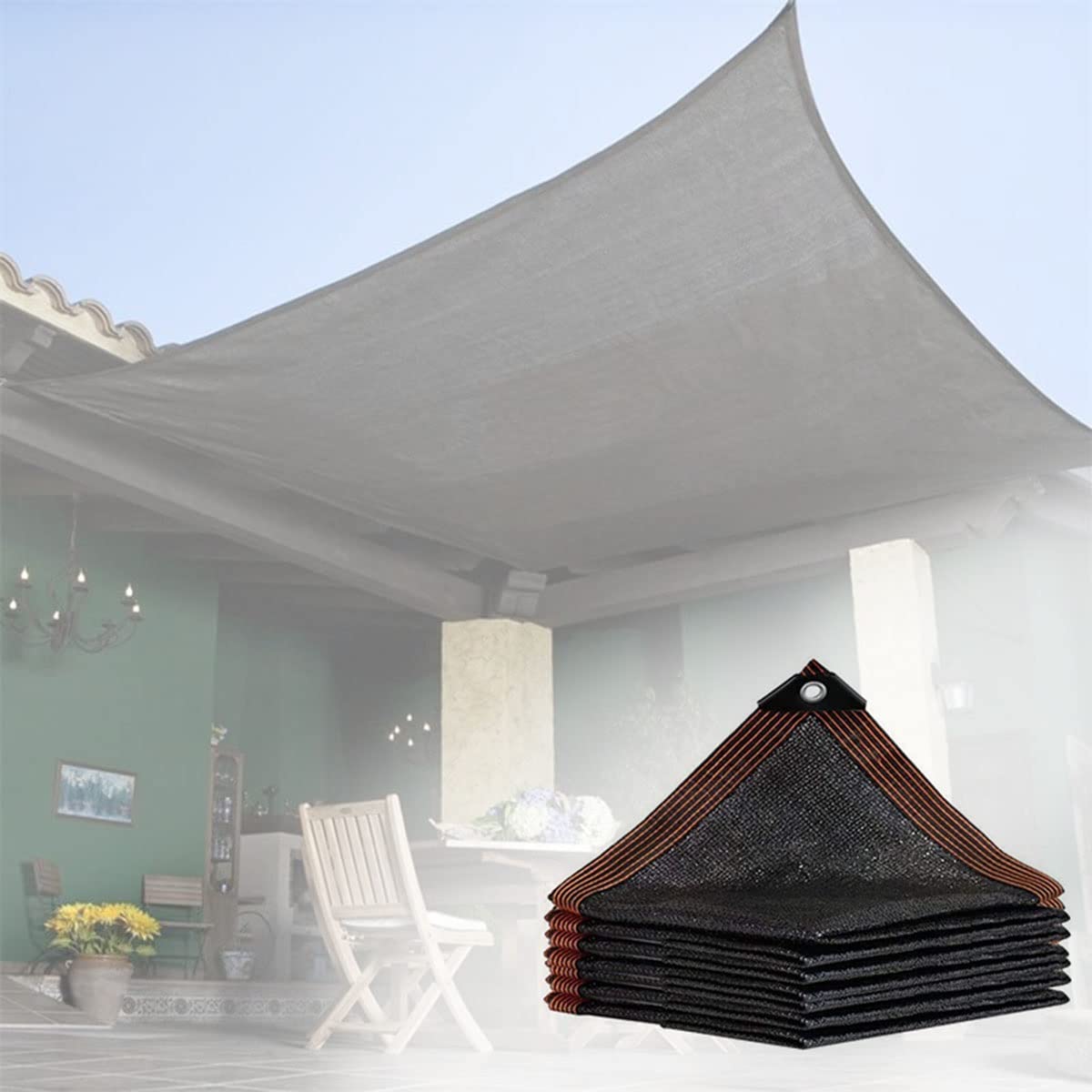 Black Garden Shade Net - Shade Cloth with Grommets, 85% UV Block, Sunscreen Fabric Shade Netting for Garden Flower Plant