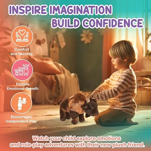 Miniatura 6 de Forest & Twelfth Peluche de búfalobisonte de 12 pulgadas, colección reliquia, materiales de primera calidad, el mejor regalo para niños a partir de