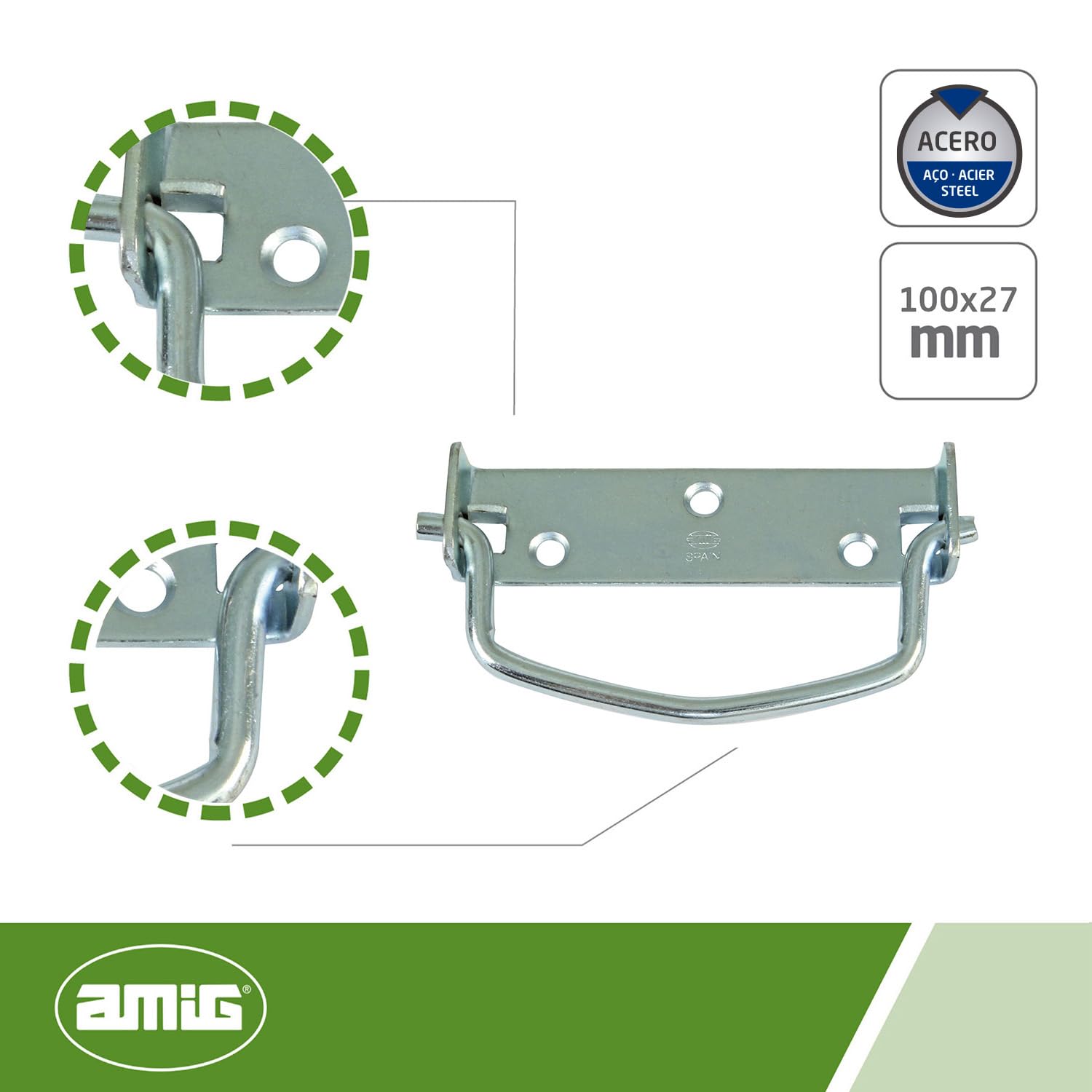 Amig - Multi-Purpose Handle, Silver, 100 x 27 mm - Image 3