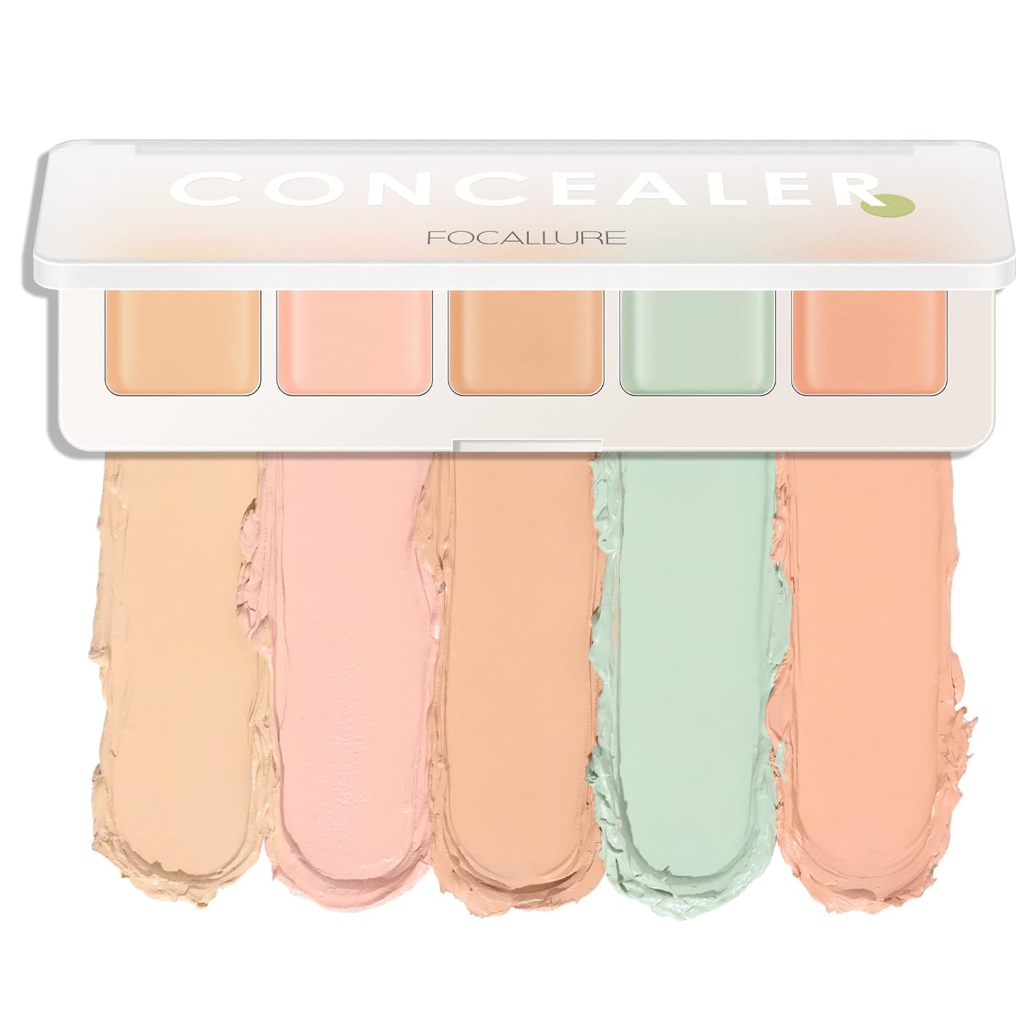 Priaansha Focallure Color Correcting Concealer Palette — 5 shades of versatile selection, effective Cream camouflage contouring and radiant highlighting. Vanishes dark circles, blemishes, and redness