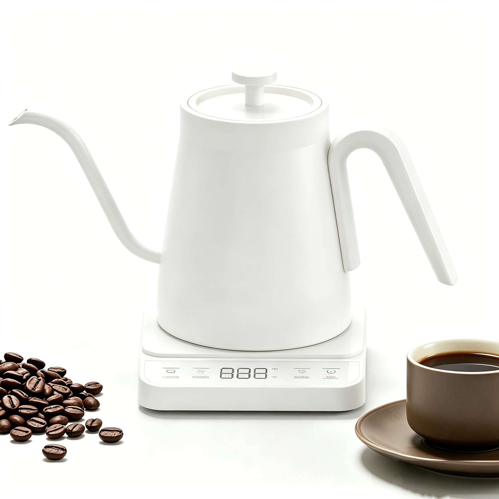 Bouilloire électrique col de cygne 0.8L blanche pour sublimer votre café filtre le matin