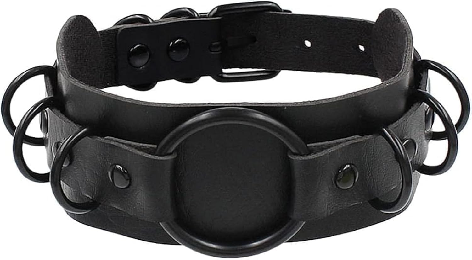 NALACAL Punk Choker, Gothic Leather Choker Necklace, Adjustable Necklaces Chain, Collar Rings Nightclub Party, for Women and Girls, for Punk Rock Festival, Stage Performance, Surprise Gift(Black)