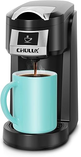 Miniatura 1 de CHULUX Cafetera clásica de una sola porción para taza K, cafetera fácil de un botón para oficina, RV, viajes y dormitorio, color negro