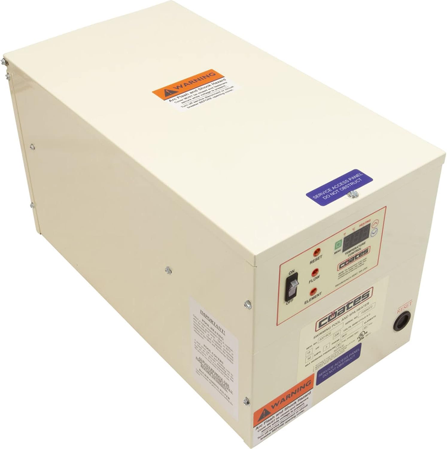Coates CE Series 18kW 208V 50 Amp Three Phase Pool and Spa
