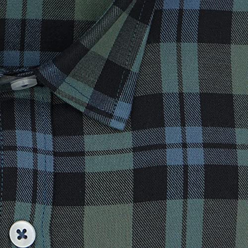 Image of GHPC by Arihant Men's 100% Cotton Plaid Checks Half Sleeves Regular Fit Formal Shirt