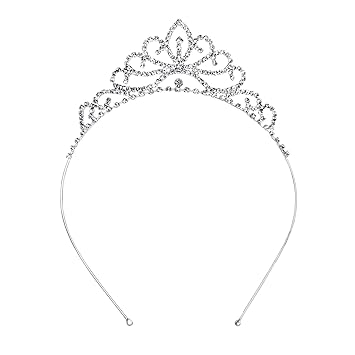 Silver Plated-4: Oufo Vintage Flower Crystal Rhinestone Bridal Bridesmaid Tiara Royal Hair Jewelry Crown Headband Birthday
