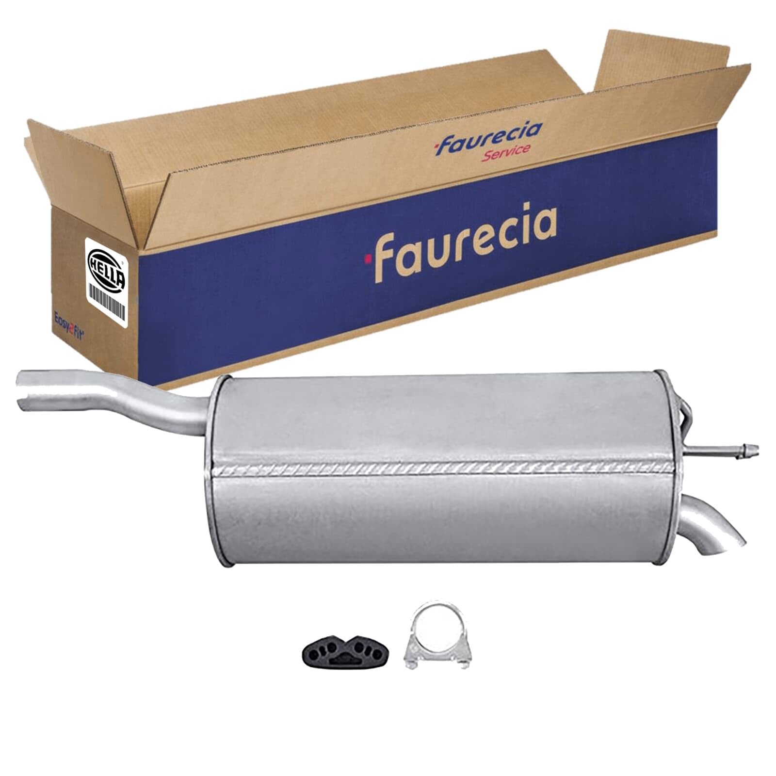 HELLA 8LD 366 029-271 Tłumik końcowy - Easy2Fit® Kit - z tyłu - jednoczęściowy - Komplet z elementami do montażu
