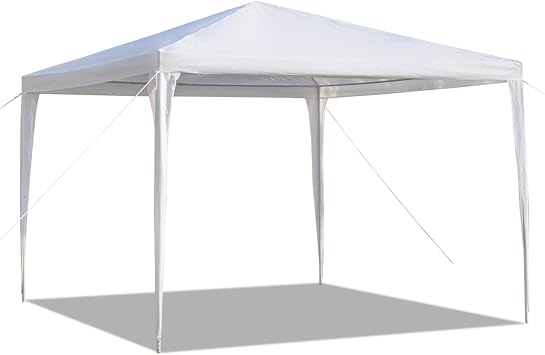 3 x 3 m Garden Pop Up Gazebo, Heave Duty Party Wedding Tent Marquee, Water Resistant Awning Canopy With Sidewalls, Windows NO Side