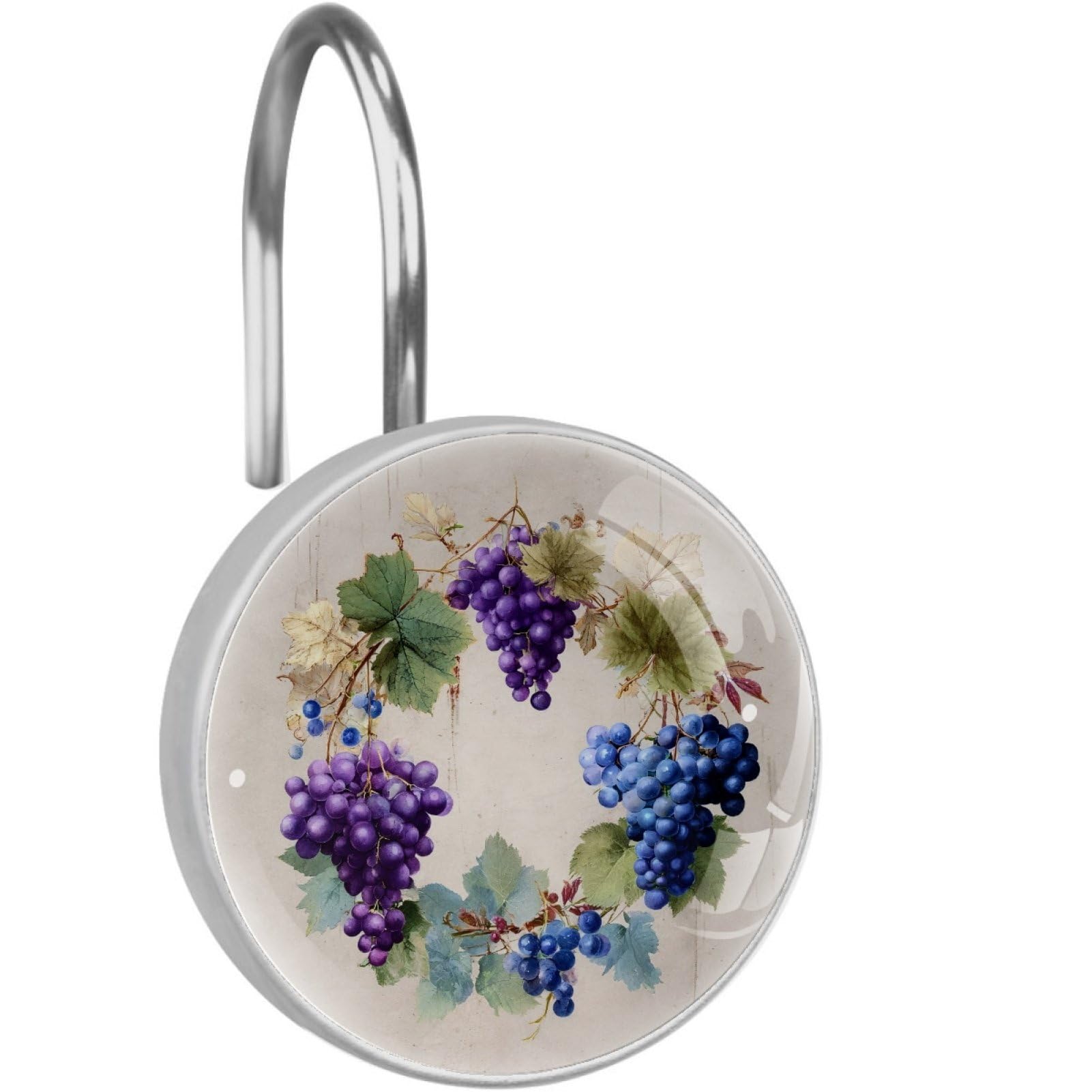 VAPOKF Shower Curtain Hooks, 12PCS Grape Shower Curtain Hook for Bathroom Decors Home Bedroom