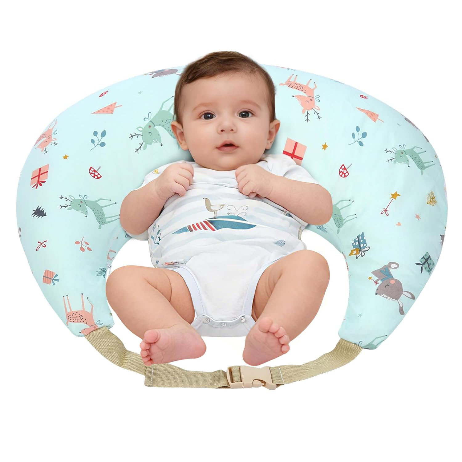Nursing Pillow, Breastfeeding Pillows with Standard Size Removable Cover, Breast Feeding Pillow with Breathable Filling, Ergonomic Nursing Essentials for Bottle and Breastfeeding