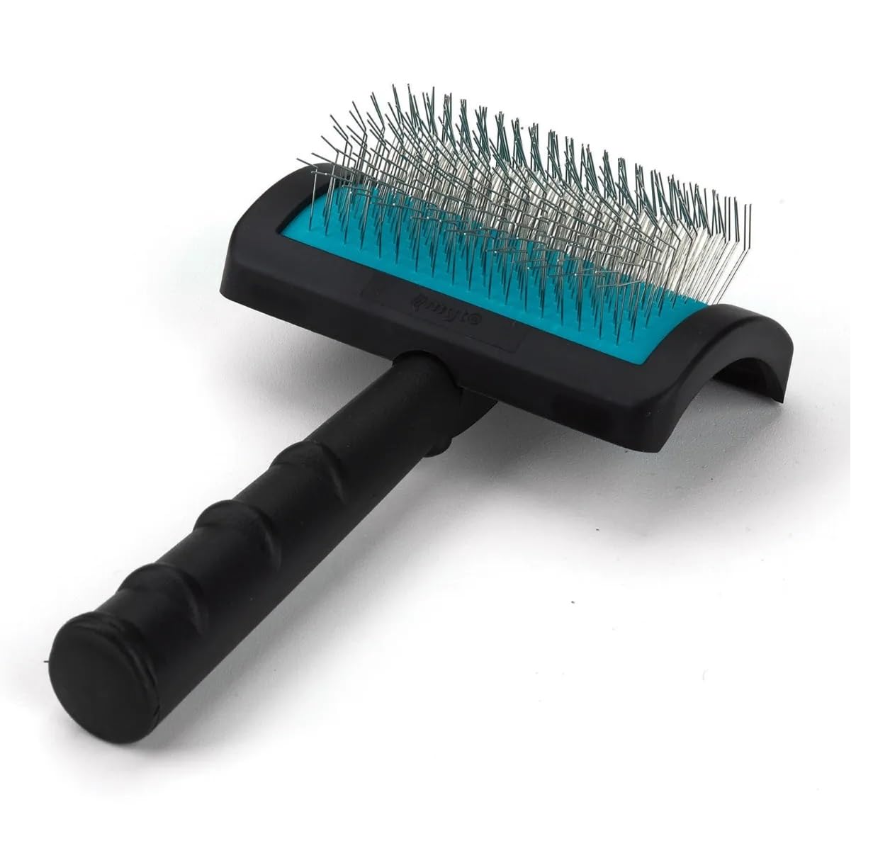 Dog Cat Pet Grooming Brush Black Extra Long Pin Universal Curved Back Slicker (Set of Both Brushes)