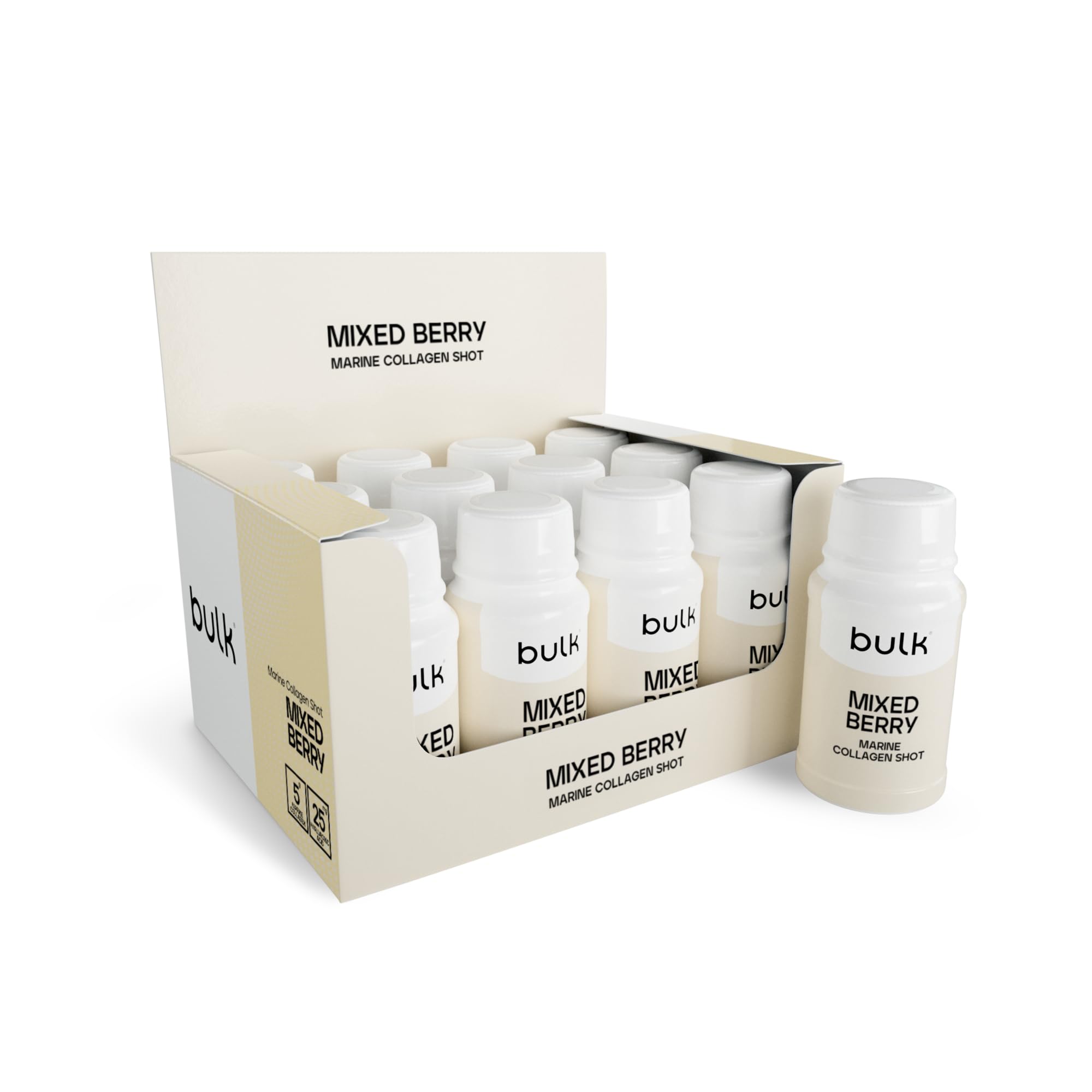 Bulk Marine Collagen Shot, Liquid Collagen Supplements, Mixed Berry, Box of 12