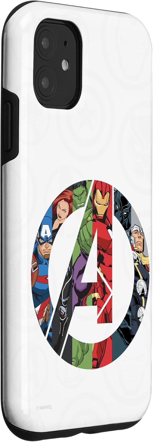 Marvel Avengers A Logo with Super Heroes Case for iPhone 11