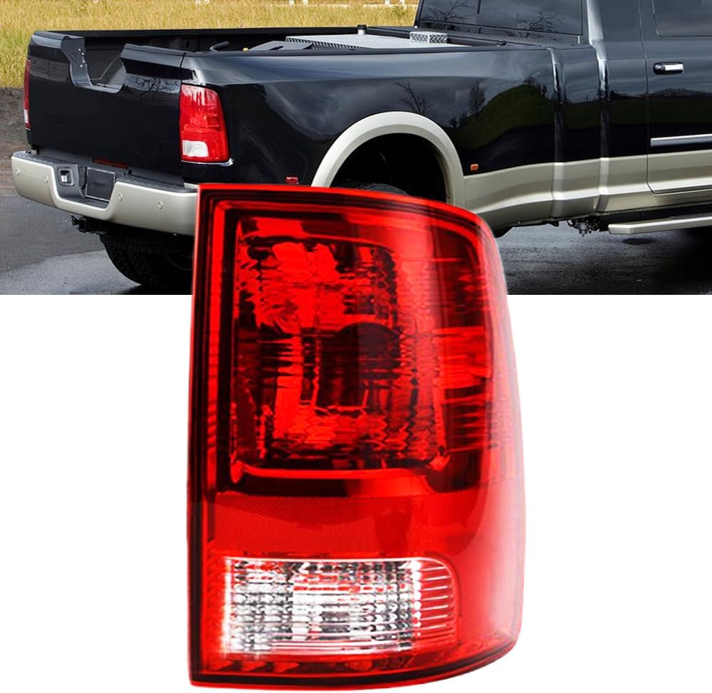 DSkoiph Passenger Side Tail Light Compatible With 2009-2018 Dodge Ram 1500 2500 3500 Rear Right Taillight Brake Lamp With Bulb (Right Side), RED