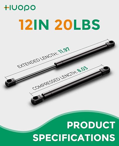 Miniatura 77 de Amortiguadores de gas de 10 pulgadas, 45 libras/200N, soporte de elevación de resorte para caja de herramientas de recogida de camión, tapa de caja