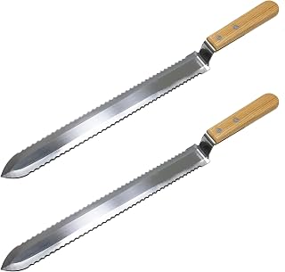 2Pcs Uncapping Knife,Stainless Steel Serrated Uncapping Knife,Honey Uncapping Knife,Serrated Edge Beekeeping Knife for Harvesting and Extracting Honey,Beekeeping Tools and Equipment