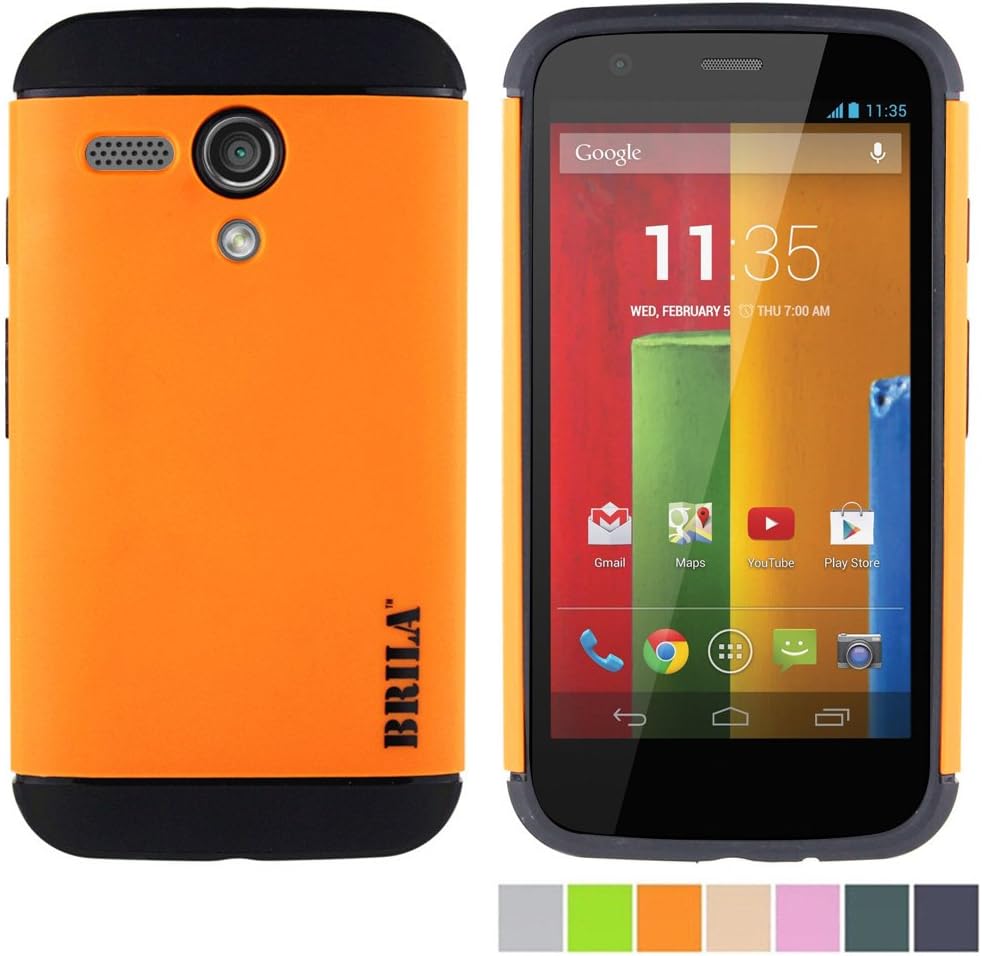 Moto G case, BRILA® Dual Layer case for Moto G 1st gen (Orange)