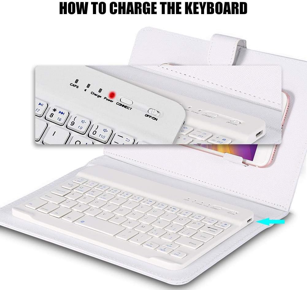 FOSA Bluetooth Keyboard detached from case, showing comfortable typing angle