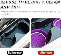Vista 133 de zipelo Bling Car Cup Coaster, 2 Pack Universal Vehicle Anti-Slip Cup Holder Insert Coasters, Crystal Rhinestone Silicone Shockproof Drink Mat, Car