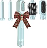 High-Speed 5 in 1 Hair Styler with Auto Curling Iron, Straightener & Volumizing Hot Air Brush |Fast Drying Ionic Blowout, No Heat Damage | Travel & Home Styling Tool (Blue)