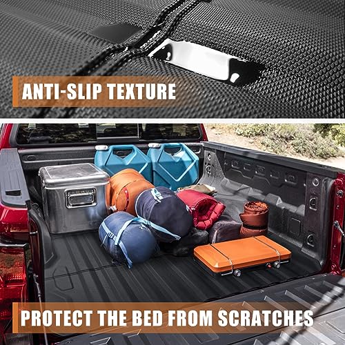 Image of TripleAliners Truck Mat Compatible with 2023-2026 Chevy Colorado & GMC Canyon 5FT Accessories, Truck Bed Mat Heavy Duty Custom Fit All Weather Protection TPE Pickup Liner, with Floor Liners