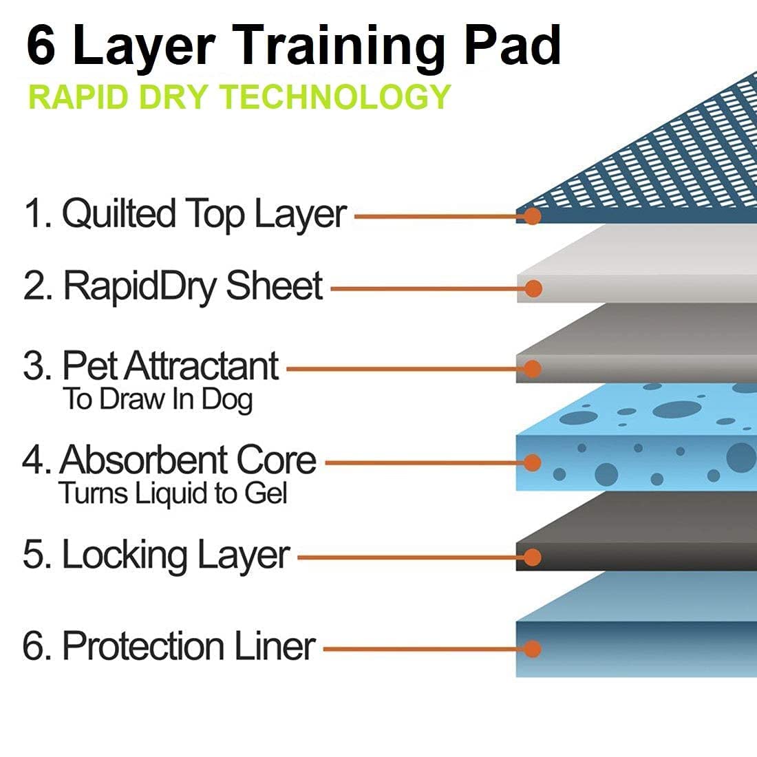 BUYOCKSS Puppy Training Pads Super Absorbent, Water Proof, Non Slippery, 40X60cm, Large, 100 Count, (puppy100) 4