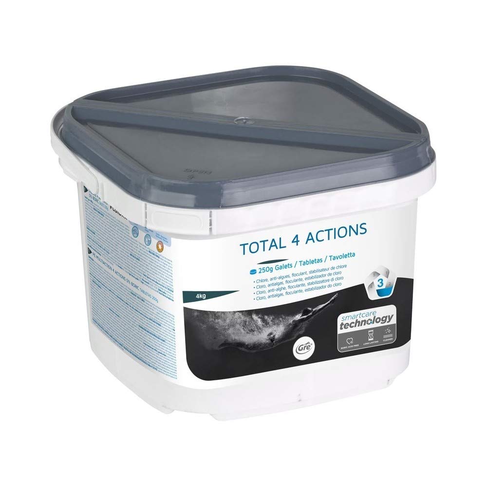 Gre - Complet 4 Action SENZA ACIDO BORICO (conf. 4 KG) - Cloro, Stabilizzante, Antialga, Flocculante.