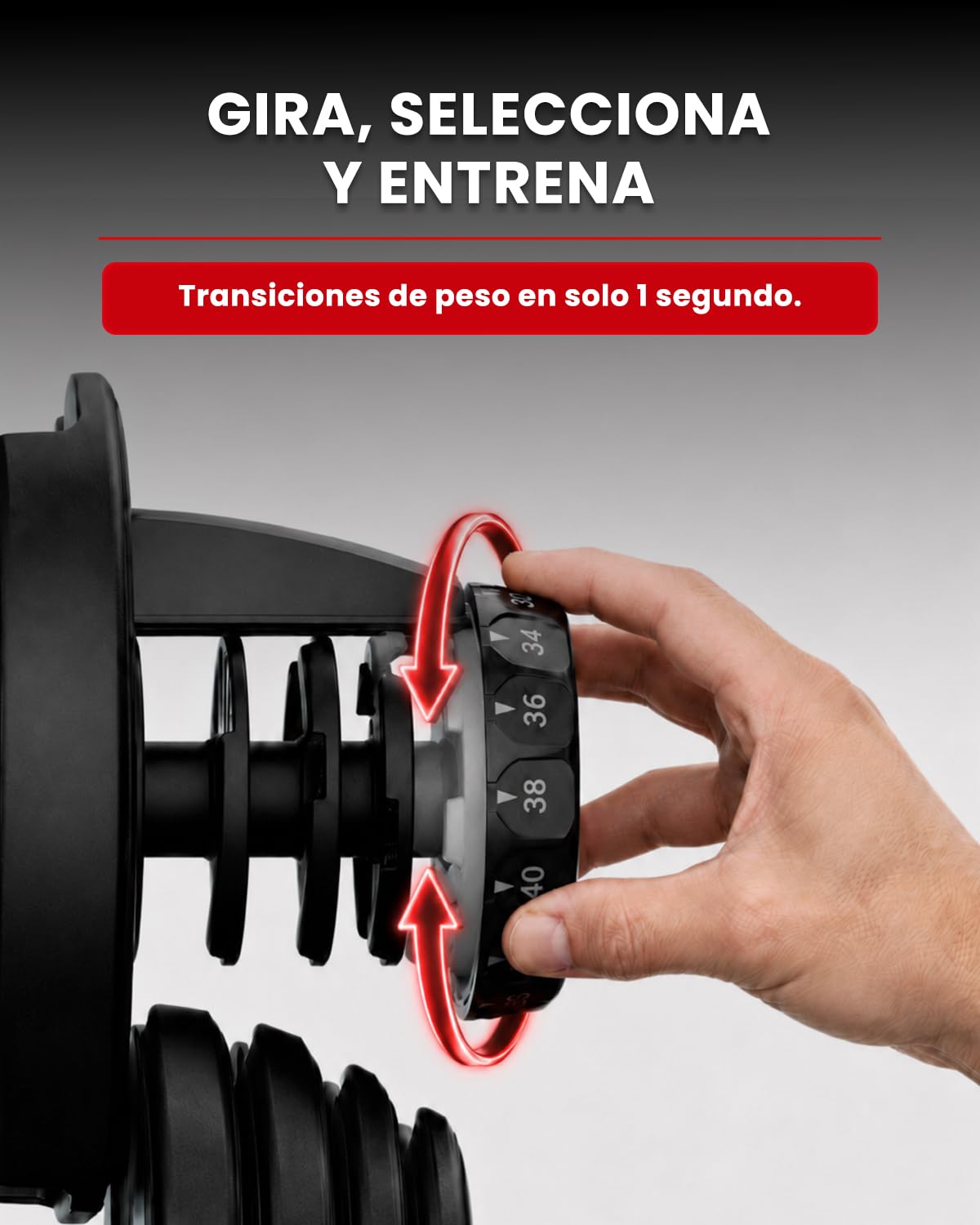 ManiBoom Mancuernas Ajustables, Mancuernas Regulables (2-24kg o 5-40kg), Pesas Ajustables con Discos de Acero Reforzado, Cambio de Peso en 1 Segundo y Doble Bloqueo, Gimnasio en Casa