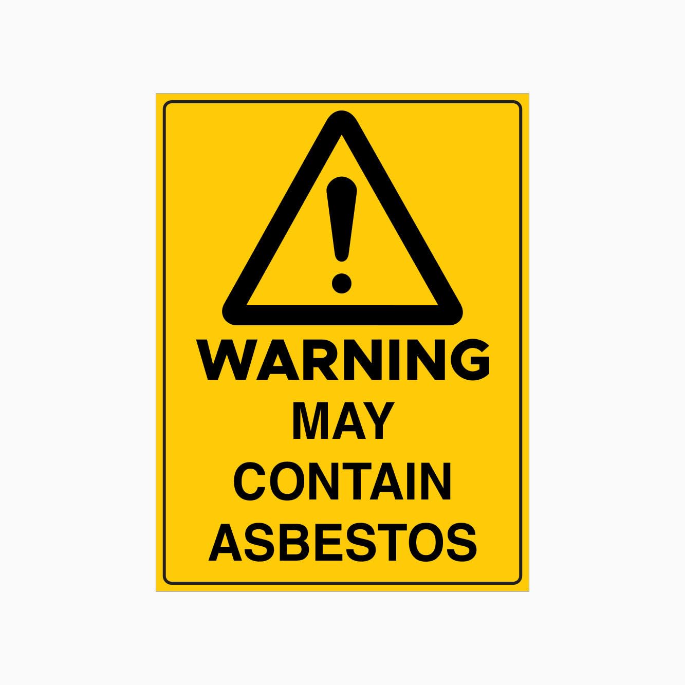 WARNING MAY CONTAIN ASBESTOS Sign Warning Metal Tin Sign 8 x 12 inch for Industrial & Commercial Series