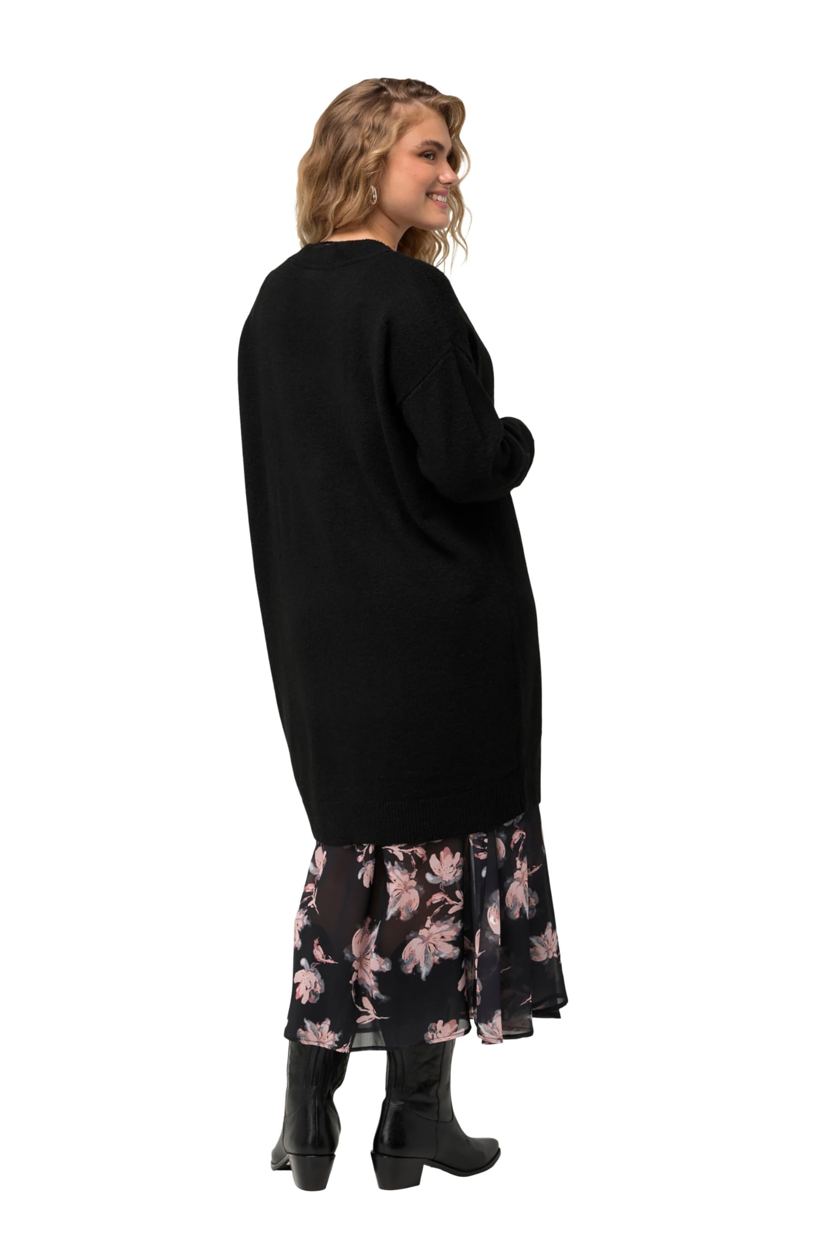 Ulla Popken Damen Strickjacke mit Knöpfen Strickjacke