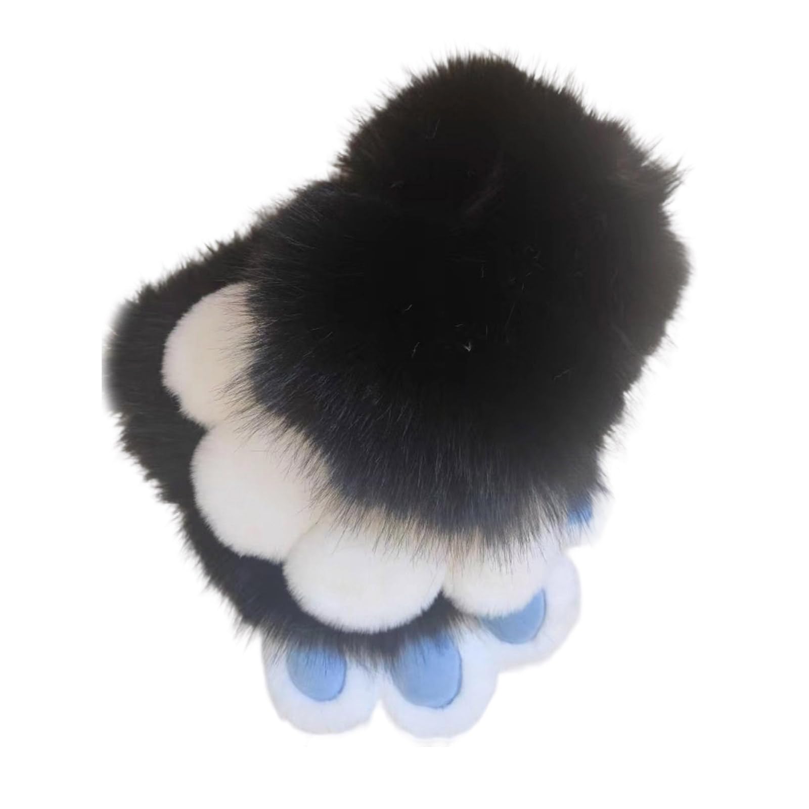 Vdaxvme Cat Paw Gloves with Claw Animal Paws Glove Therians Paw Fursuit Halloween Cosplay Costume Accessory Therian Equipment Halloween Cosplay Costume Accessory, Black blue mat, One Size