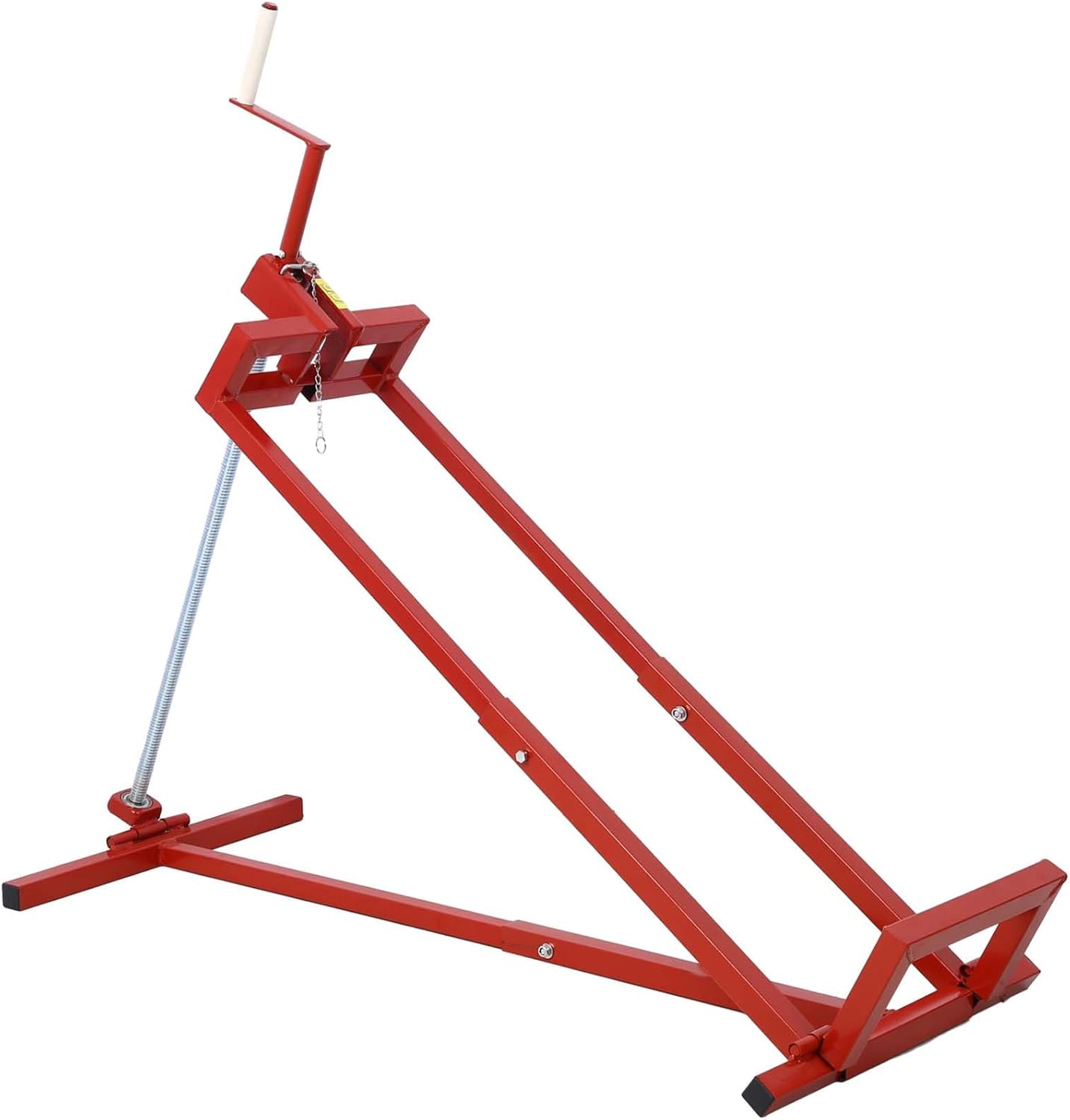 Lawn Mower Lift Jack - Telescopic Maintenance Lawn Mower Jack for Garden Tractors & Riding Lawn Mowers, Weight Capacity 800 Lbs, 45°Tilt Adjustable, Lawn Tractor Lifter for Cleaning (Red)